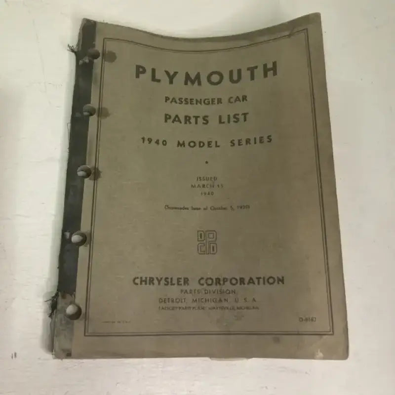 Vintage Plymouth parts list for 86-50091 A1 Remfg Inc new mass airflow sensors