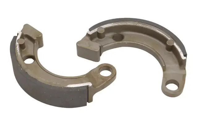 Two crescent-shaped brake shoes with friction lining for 864 Brake Shoes 864 Plain