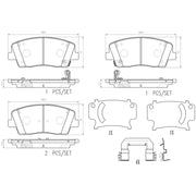 Brembo OE P30108N Brembo 18-21 Genesis G70/ Kia Stinger Front NAO Brake Pad - P30108N