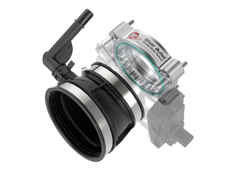 aFe 46-34017 aFe 2020 Vette C8 Silver Bullet Aluminum Throttle Body Spacer Works w/ Factory Intake Only - Silver