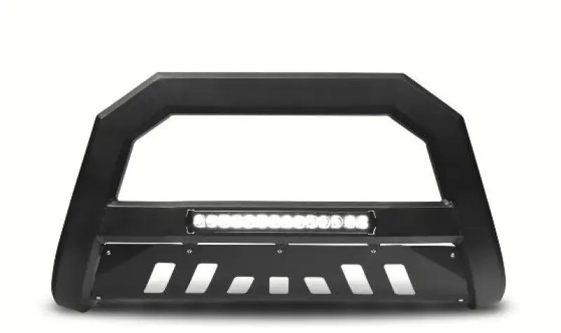 Black metal bull bar with LED light for Chevy Silverado Armordillo Armordillo 2019-2022