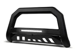 Black steel bull bar with LED light strip for Armordillo BGWB-AVT01-MB vehicle