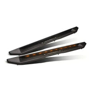 Black Dodge Ram crew cab running boards with lights for 2009-2018 Armordillo model