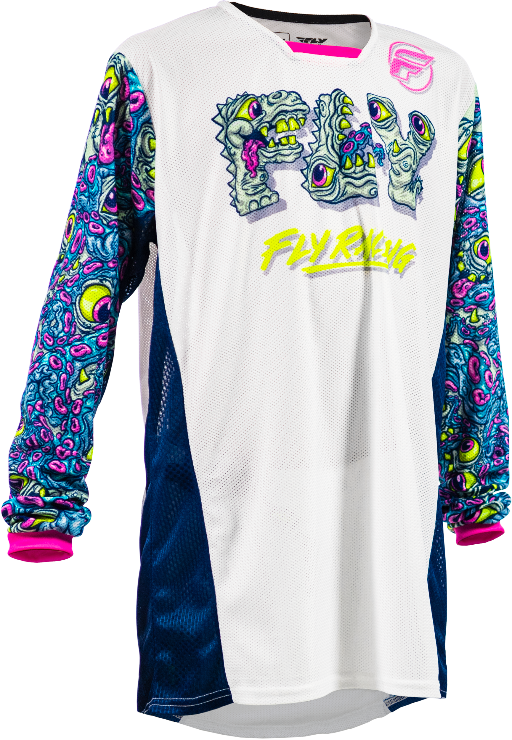 Yth Kinetic Mesh Mutant Jersey White/Blue/Multi Yxl