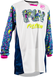 Yth Kinetic Mesh Mutant Jersey White/Blue/Multi Yxl