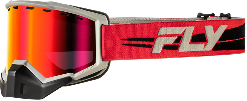 Focus Snow Goggle Red/Blk W/Red Mirror/Rose Lens