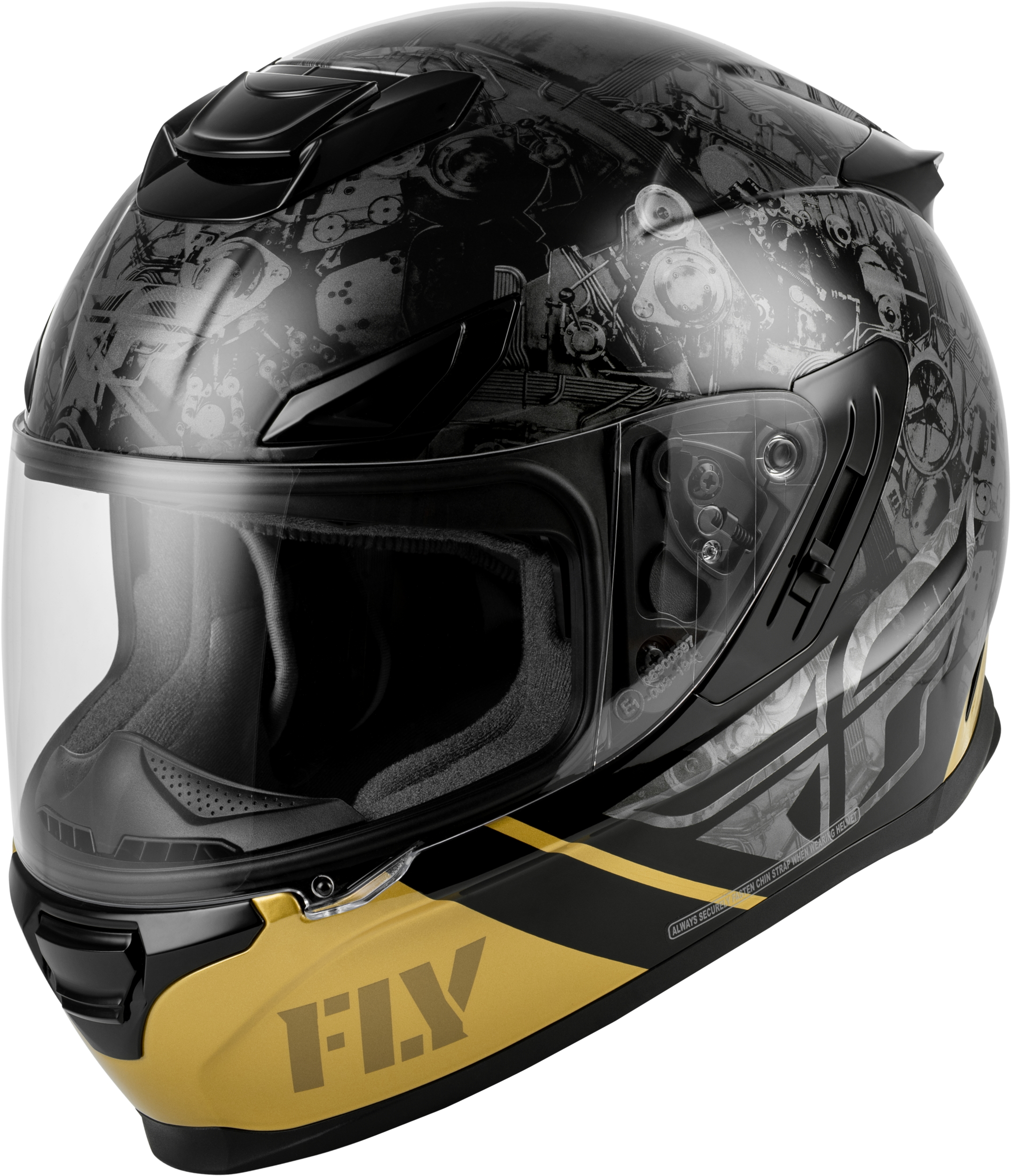 Sentinel Mech Helmet Black/Grey/Gold Md
