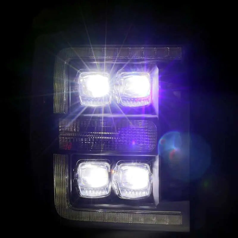 AlphaRex 880147 880147 AlphaRex 11-16 Ford F-350 SD NOVA LED Proj Headlights Plank Style Alpha Blk w/Activ Light/Seq Signal