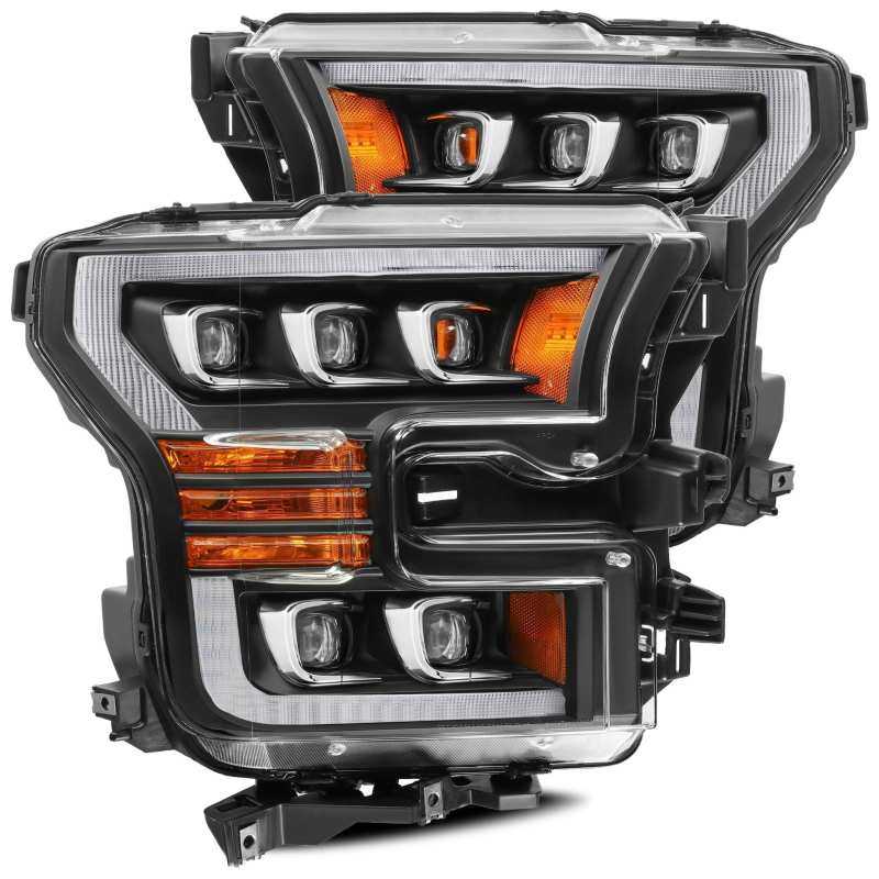 AlphaRex 880152 AlphaRex 17-20 Ford Raptor NOVA LED Proj Headlights Plank Style Matte Black w/Activ Light/Seq Signal