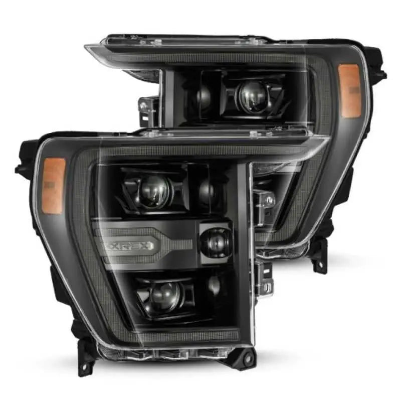 AlphaRex 880169 AlphaRex 21-22 Ford F150 Luxx-Series Projector Headlights Alpha-Black w/Activ Light/Seq Signal