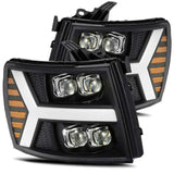 AlphaRex 880209 AlphaRex 07-13 Chevy 1500HD NOVA LED Proj Headlights Plank Style Matte Blk w/Activ Light/Seq Signal