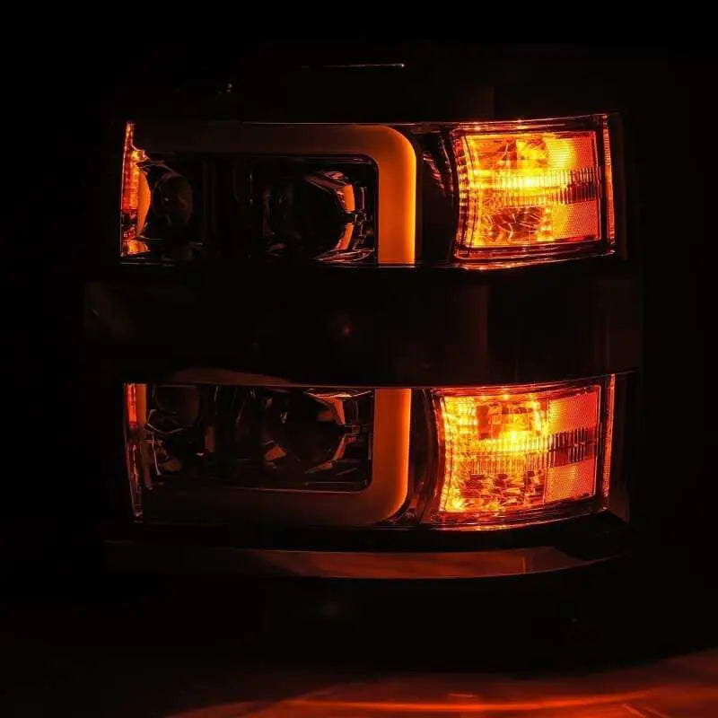 AlphaRex 880224 880224 AlphaRex 15-19 Chevy 2500HD PRO-Series Proj Headlights Plank Style Blk w/Activ Light/Seq Signal/DRL