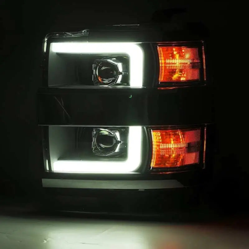 AlphaRex 880224 880224 AlphaRex 15-19 Chevy 2500HD PRO-Series Proj Headlights Plank Style Blk w/Activ Light/Seq Signal/DRL