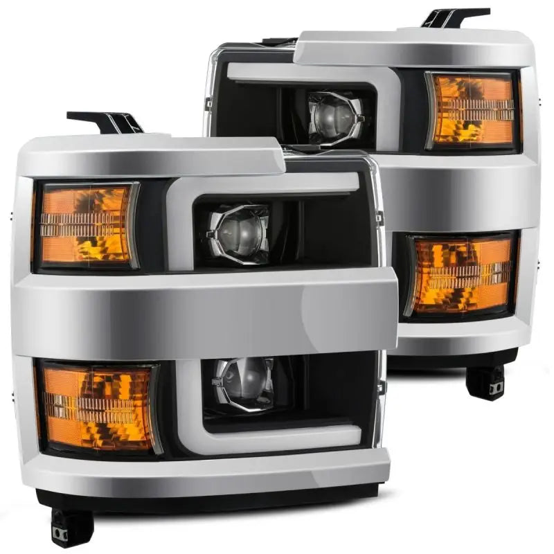 AlphaRex 880224 880224 AlphaRex 15-19 Chevy 2500HD PRO-Series Proj Headlights Plank Style Blk w/Activ Light/Seq Signal/DRL