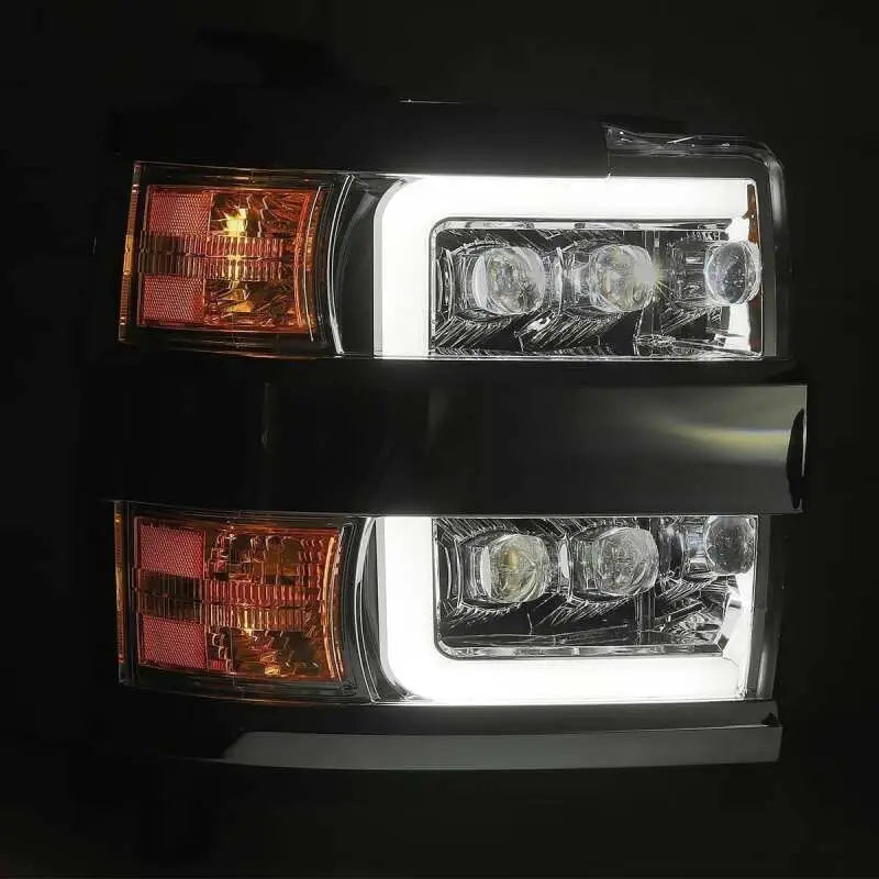 AlphaRex 880228 880228 AlphaRex 15-18 Chevy 2500HD NOVA LED Proj Headlights Plank Style Chrome w/Activ Light/Seq Signal/DRL