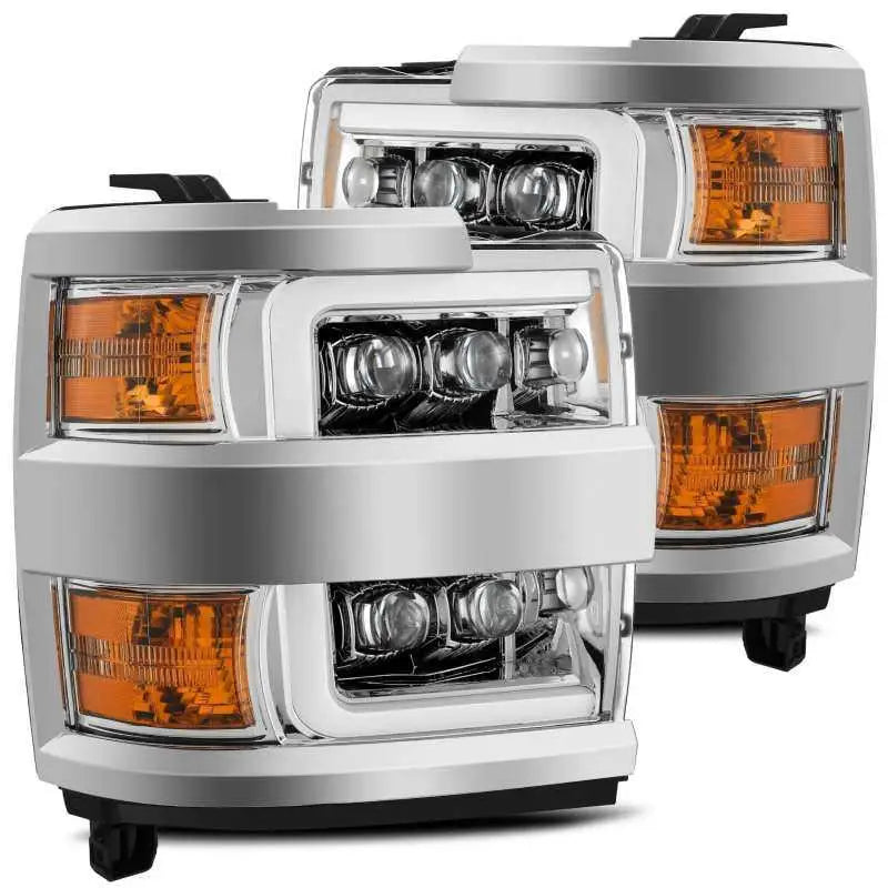 AlphaRex 880228 AlphaRex 15-18 Chevy 2500HD NOVA LED Proj Headlights Plank Style Chrome w/Activ Light/Seq Signal/DRL