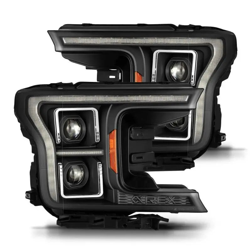 AlphaRex 880250 880250 AlphaRex 18-20 Ford F-150 (Req. Conv F150 w/Stock LED) LUXX LED Proj HL Blk Actv Lgt Seq Sig SB DRL