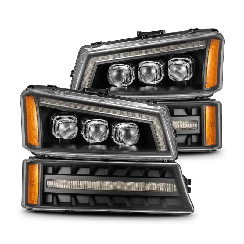 AlphaRex 880256 880256 AlphaRex 03-06 Chevy Silverado 1500/2500HD/3500HD/Avalanche Black NOVA LED Proj Headlights