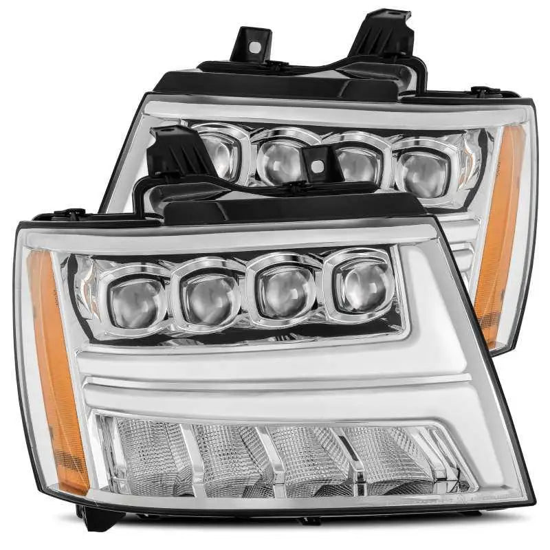 AlphaRex 880286 AlphaRex 07-13 Chevy Avalanche?NOVA LED Proj Headlights Plank Style Design Chrome w/Activ Light/DRL