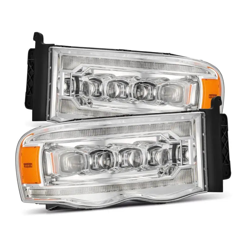 AlphaRex 880565 880565 AlphaRex 02-05 Dodge Ram 1500 NOVA LED Proj Headlights Plank Style Chrome w/Activ Light/Seq Signal