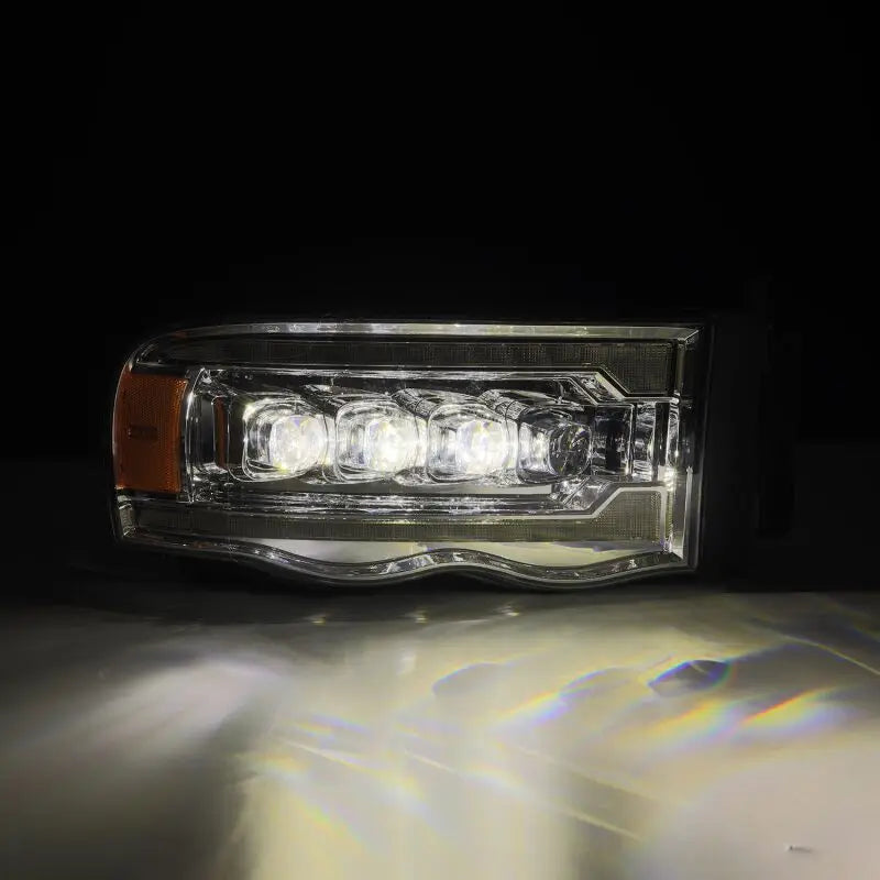 AlphaRex 880565 880565 AlphaRex 02-05 Dodge Ram 1500 NOVA LED Proj Headlights Plank Style Chrome w/Activ Light/Seq Signal