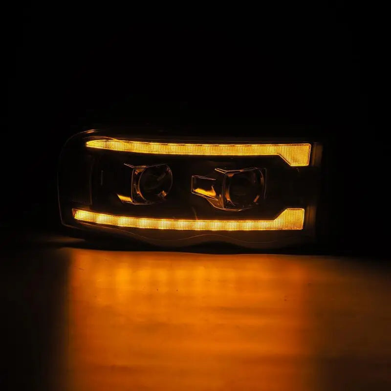 AlphaRex 880567 880567 AlphaRex 02-05 Dodge Ram 1500 LUXX LED Proj Headlights Plank Style Black w/Activ Light/Seq Signal