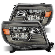 AlphaRex 880733 880733 AlphaRex 05-11 Toyota Tacoma LUXX Crystal Headlights Plank Style Alpha Black w/Activation Light/DRL