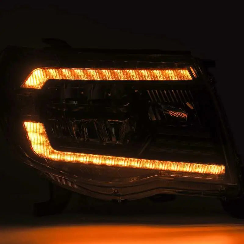 AlphaRex 880733 880733 AlphaRex 05-11 Toyota Tacoma LUXX Crystal Headlights Plank Style Alpha Black w/Activation Light/DRL