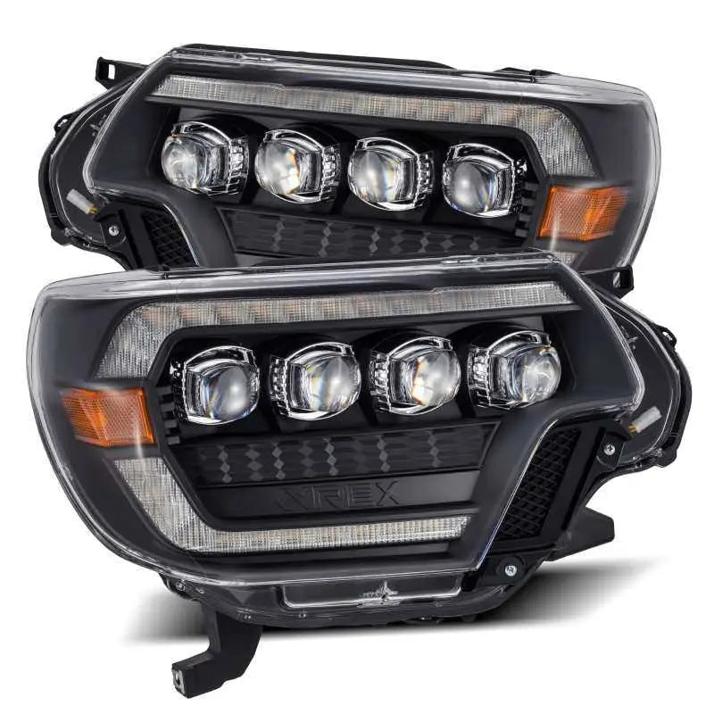 AlphaRex 880753 AlphaRex 12-15 Toyota Tacoma NOVA LED Proj Headlights Plank Style Black w/Activ Light/Seq Signal/DRL