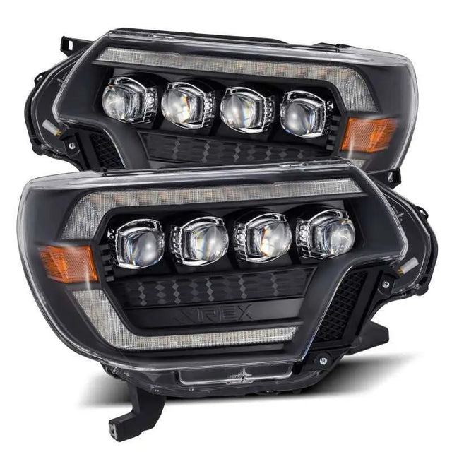 AlphaRex 880753 AlphaRex 12-15 Toyota Tacoma NOVA LED Proj Headlights Plank Style Black w/Activ Light/Seq Signal/DRL