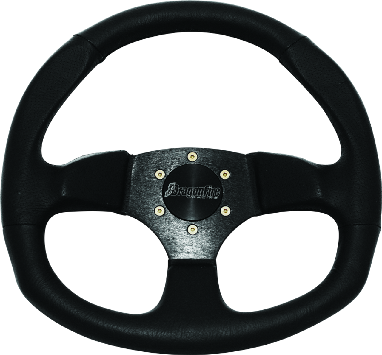 DragonFire Racing Steering Wheels - D-Shaped- Vinyl- Black- 0in offset - 520969