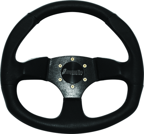 DragonFire Racing Steering Wheels - D-Shaped- Vinyl- Black- 0in offset - 520969