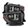 Black projector headlights from Alpharex USA Luxx-Series for upgraded car style