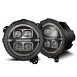 Black LED projector headlights from Alpharex USA Nova-Series with clear lenses