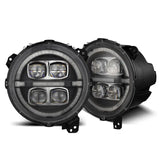 Black LED projector headlights from Alpharex USA Nova-Series with clear lenses