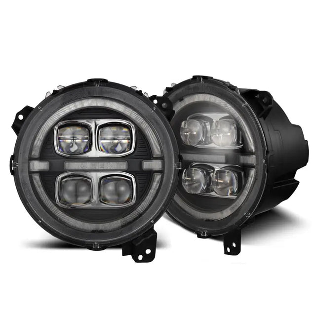 Black LED projector headlights from Alpharex USA Nova-Series with clear lenses