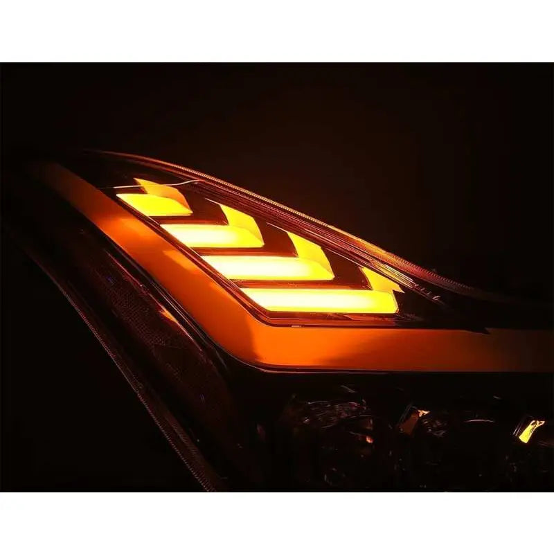 AlphaRex 881985 881985 AlphaRex 08-13 Infiniti G37 Coupe SD NOVA LED Proj Headlights Plank Gloss Blk w/Activ Light/Seq Sig