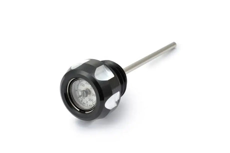 Black and silver oil temp dip stick for measuring oil temperature in engines
