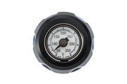 Gray temperature gauge cap for oil temp dip stick on 88252 Harddrive Oil Temp Dip Stick M8 Black And Machined