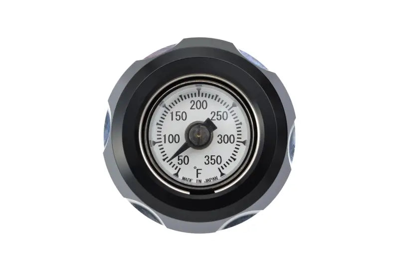 Gray temperature gauge cap for oil temp dip stick on 88252 Harddrive Oil Temp Dip Stick M8 Black And Machined