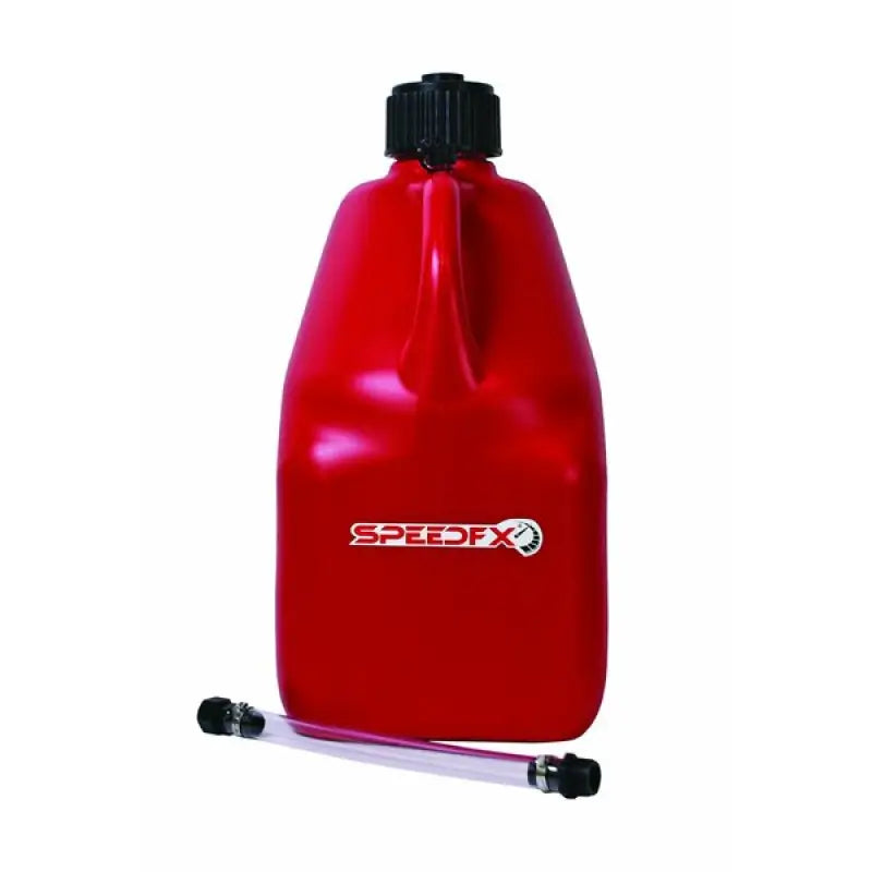 Red Speedfx 8830 Utility 5-gal Jug, durable construction, visible vibrant red, versatile use for automotive fluids, household, outdoor activities, RV, Powersports, off-road, marine, truck accessories, truck bed, RV parts, AVADA - Best Sellers, Must Haves.