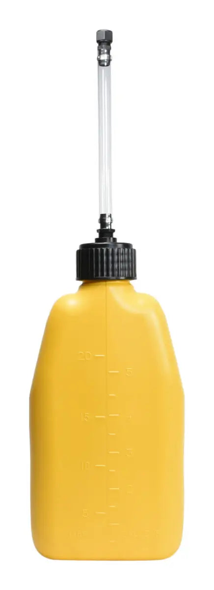 Yellow jug with a long clear spout and black cap, designed for durability and leak-proof performance, perfect for RV, automotive, powersports, off-road, marine, truck accessories, and interior or exterior use, AVADA - Best Sellers, Must Haves