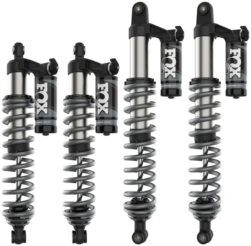 Four Fox Racing qs-3 performance series shock absorbers with springs for off-road riding
