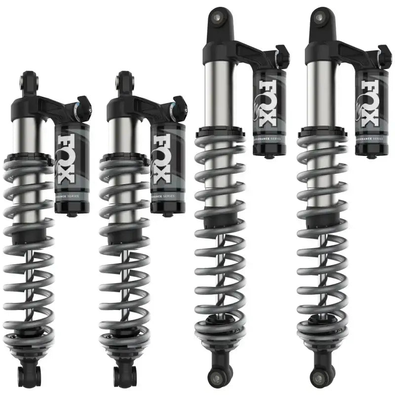 Four Fox Racing qs-3 performance series shock absorbers with springs for off-road riding