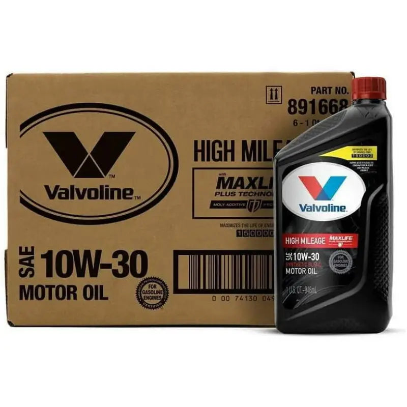 Valvoline High Mileage Ep 150 10W30 motor oil for vehicles over 75,000 miles, offering enhanced protection and extended engine life. Ideal for RV, automotive, powersports, off-road, marine, exterior, truck accessories, interior, truck bed, RV parts, AVADA - Best Sellers, Must Haves