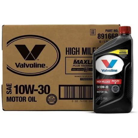 Valvoline High Mileage Ep 150 10W30 motor oil for vehicles over 75,000 miles, offering enhanced protection and extended engine life. Ideal for RV, automotive, powersports, off-road, marine, exterior, truck accessories, interior, truck bed, RV parts, AVADA - Best Sellers, Must Haves