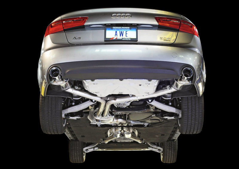 AWE Tuning 3015-32048 AWE Tuning Audi C7 A6 3.0T Touring Edition Exhaust - Dual Outlet Chrome Silver Tips
