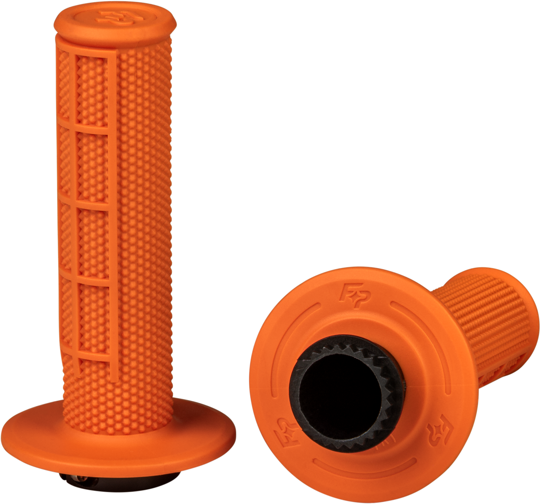 Control Mx Lock On Grips Orange Half Waffle