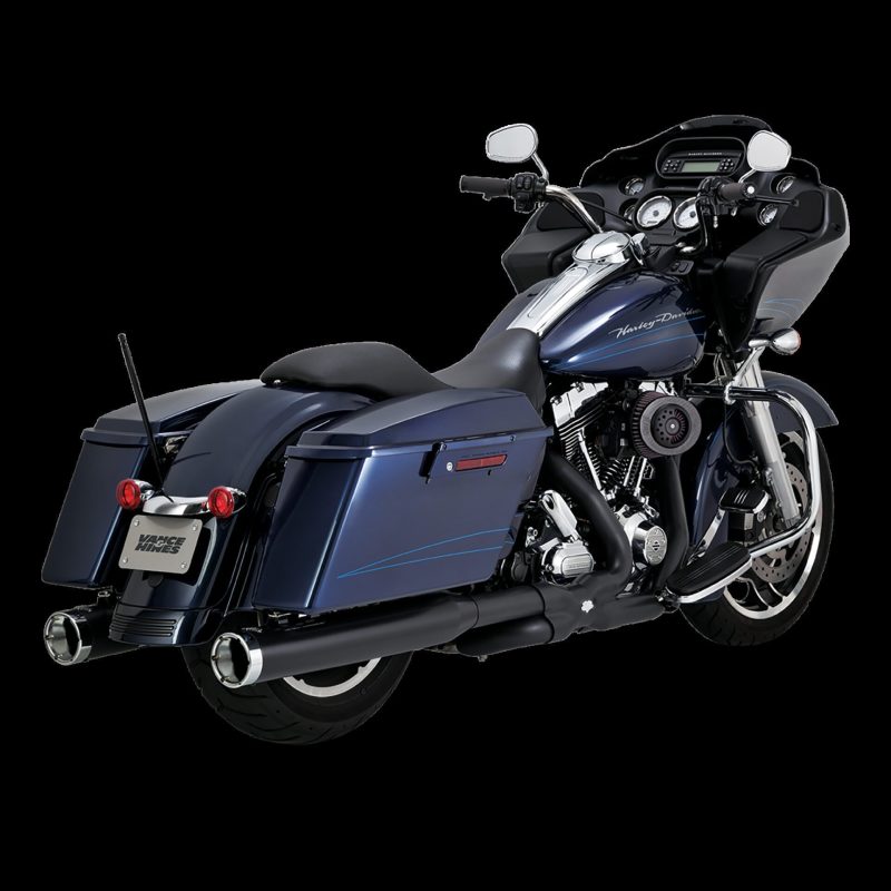 Vance & Hines HD Dresser 17-22 Monster Round Black Slip-On Exhaust - 46780