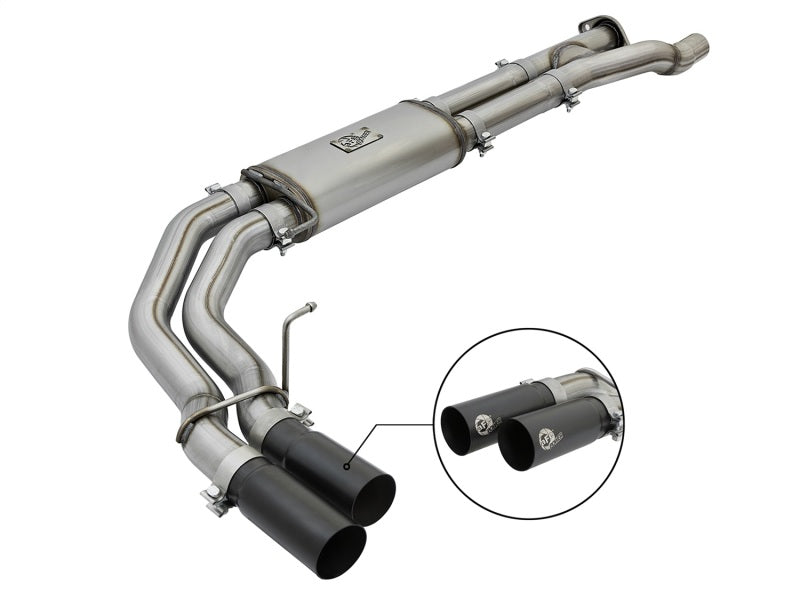 aFe 49-43091-B aFe POWER Rebel Series 3in 409 SS Cat Back Exhaust w/ Black Tips 17 Ford F-150 Raptor V6-3.5L